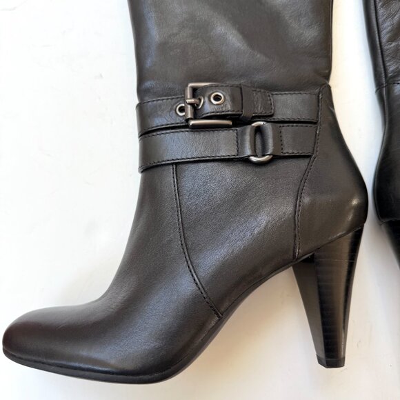 Coach Addie Leather Knee High Boots Black Heeled Side Zip Womens Size 7B - Picture 2 of 15